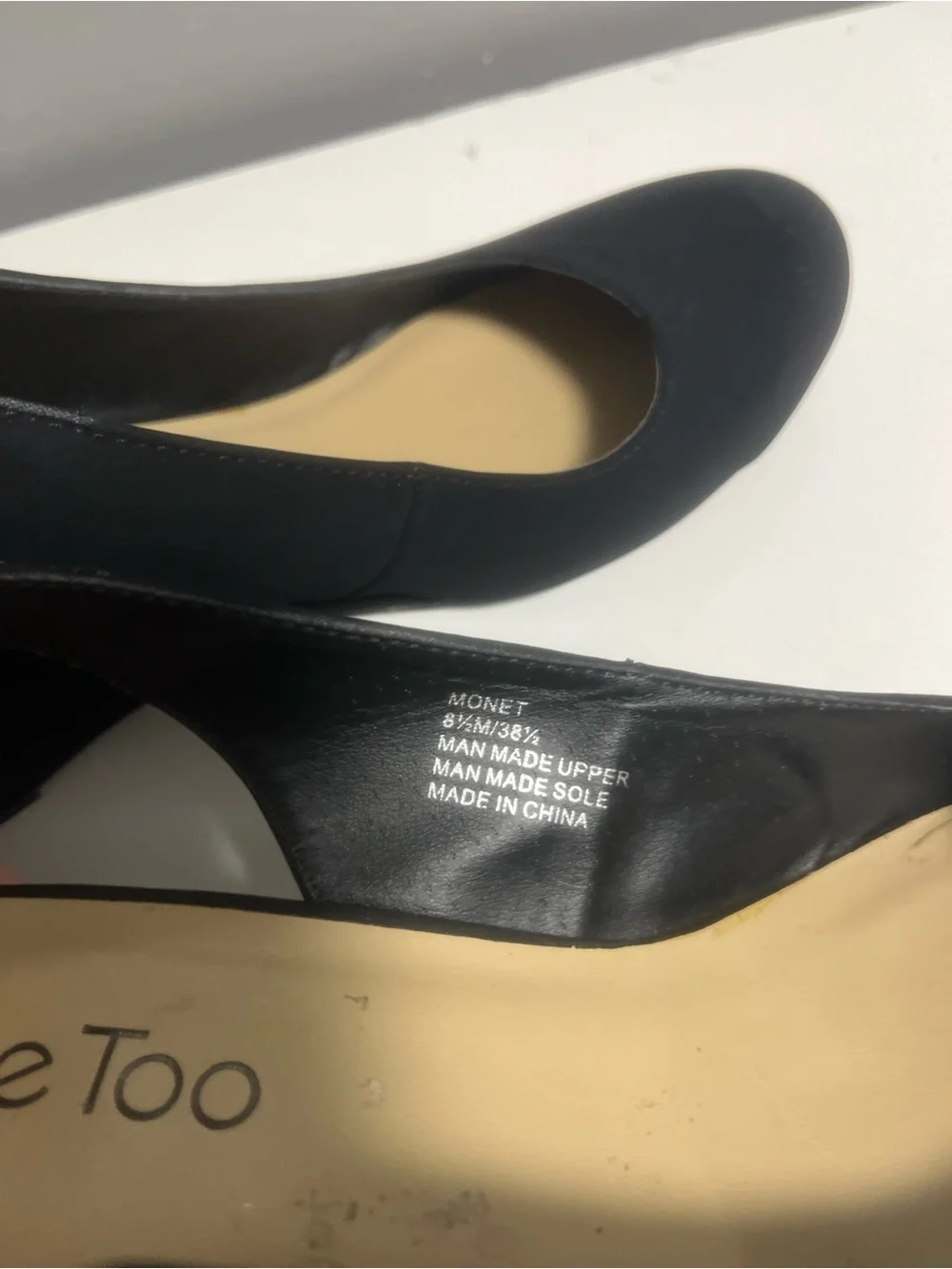 me too Black Slingback Platform Flats